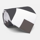 Grau Zickzack Zigzag Muster Krawatte (Gerollt)
