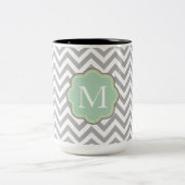 grau Zickzack Zweifarbige Tasse (Mittel)
