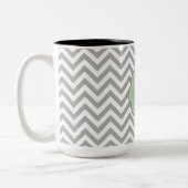 grau Zickzack Zweifarbige Tasse (Links)