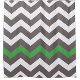 Grau Zigzags mit grünem Akzent Duschvorhang