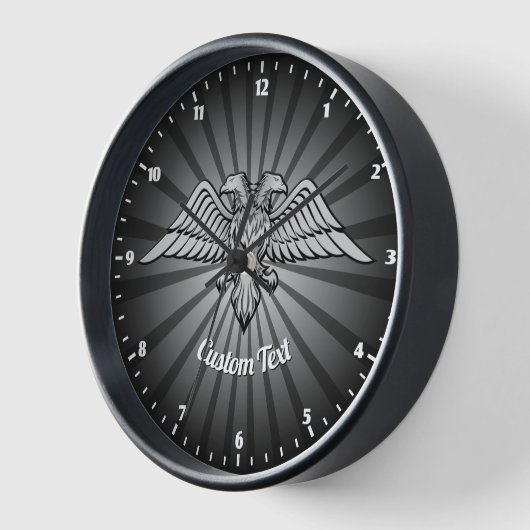 Grauadler mit zwei Heads Wall Clock Uhr (Winkel)