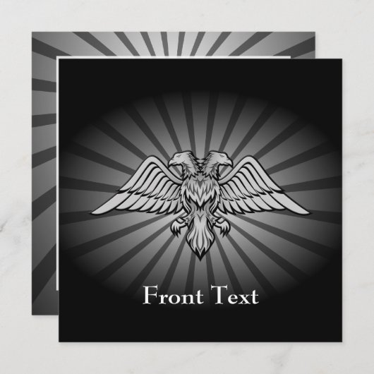 Grauadler mit zwei Köpfen Einladung (Vorne/Hinten)