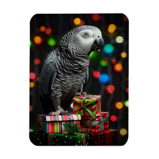 Grauafrika auf Geschenken — Festliche Grußkarte Magnet