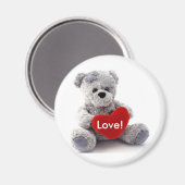 Graubär mit Herz Magnet (Vorderseite/Rückseite)
