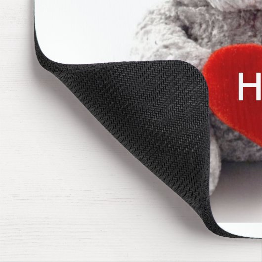 Graubär mit Herz Mousepad (Ecke)