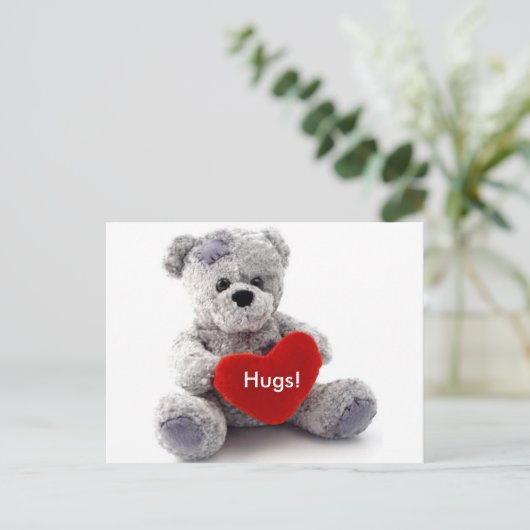 Graubär mit Herz Postkarte (Stehend Vorderseite)