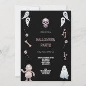 GRAUBBROWN UND SCHWARZE HALLOWENEINLADUNG EINLADUNG (Vorderseite)