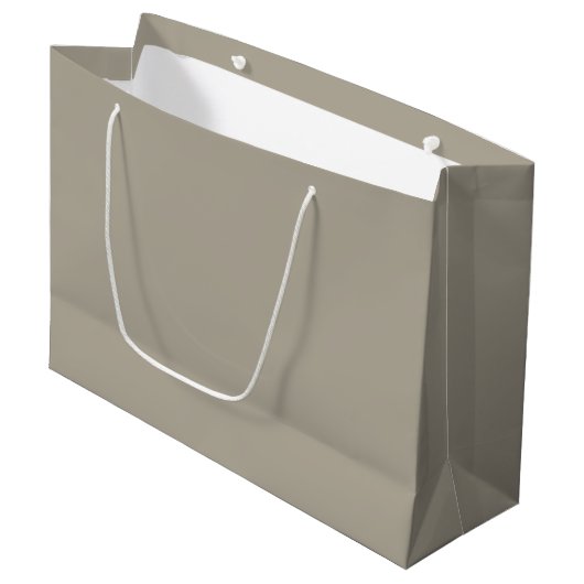 Graubeige Große Geschenktüte (Vorderseite Schrägansicht)
