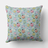 Graubeige Kindervögel helle kindisch Kissen (Rückseite)