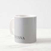 Graubeige Luxus Serif Individueller Benutzerdefini Kaffeetasse (Vorderseite Links)
