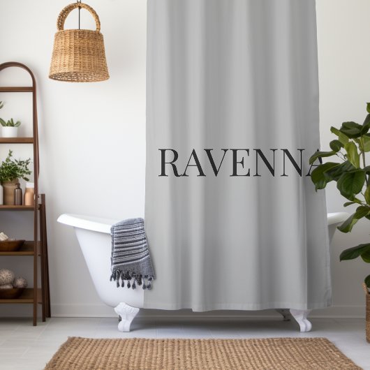 Graubeige Luxus Serif Individueller Benutzername Duschvorhang