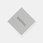 Graubeige Luxus Serif Individueller Benutzername Serviette (Ecke)