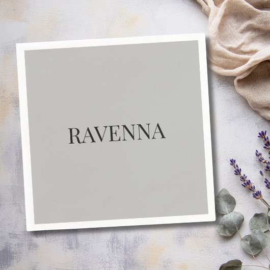 Graubeige Luxus Serif Individueller Benutzername Serviette