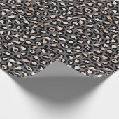Graubeige Peach Rose Leopard Print Geschenkpapier (Ecke)