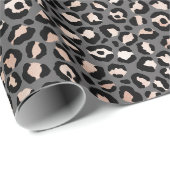 Graubeige Peach Rose Leopard Print Geschenkpapier (Rolleneckpunkt)