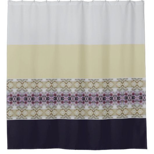 Graubeige und Lila Duschvorhang (Vorderseite)