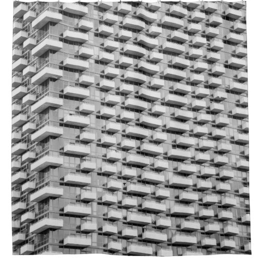 Graubetoniertes Gebäude Duschvorhang (Vorderseite)