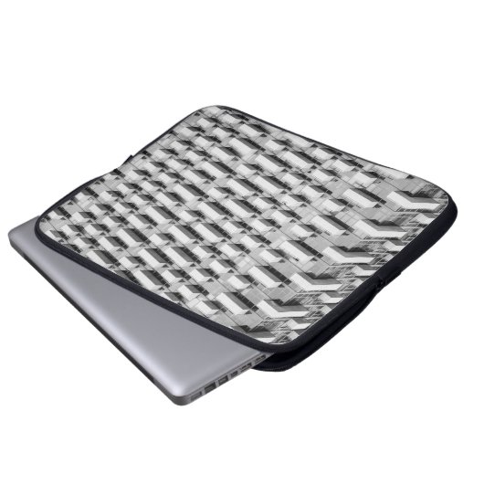 Graubetoniertes Gebäude Laptopschutzhülle (Vorne Knopf)