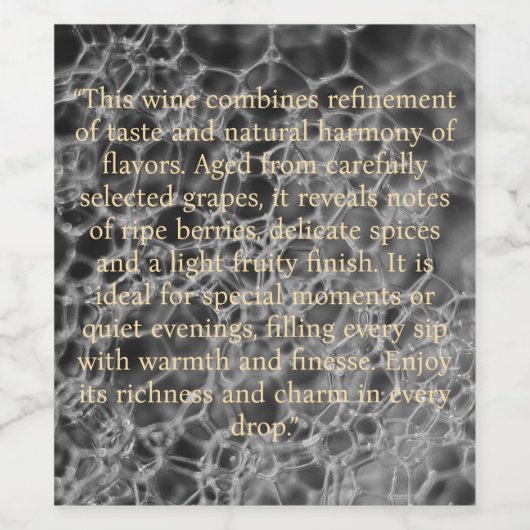 Graubläschen-Design Weinetikett (Einzelnes Label)