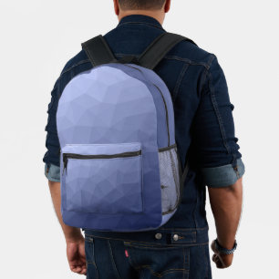 Graublau Gradient Geometric Mesh Muster Bedruckter Rucksack