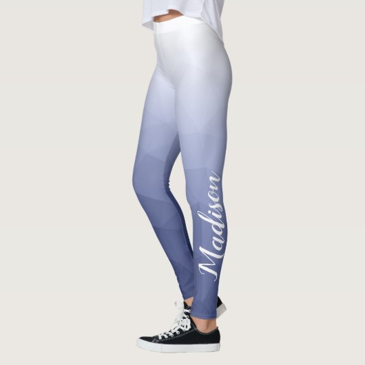 Graublau, Gradient Geometry Mesh Individuelle Name Leggings (Links)