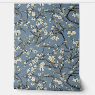 Graublau, Klimt, Mandelbaum, Kunst, Malerei, Gusta Tapete