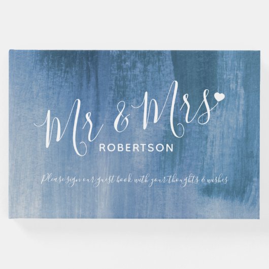 Graublau Moderne Kunst Brauerei Gästebuch (Vorderseite)