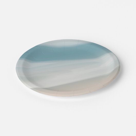 Graublau und beige Gradienten. Pappteller (Schrägansicht)