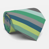 Graublau und grüne Diagonal gestreift Krawatte (Gerollt)
