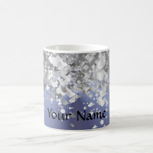 Graublau und Imitat Glitzer Kaffeetasse