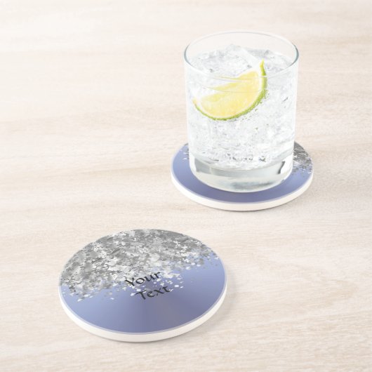 Graublau und Imitat Glitzer Sandstein Untersetzer (Seite)
