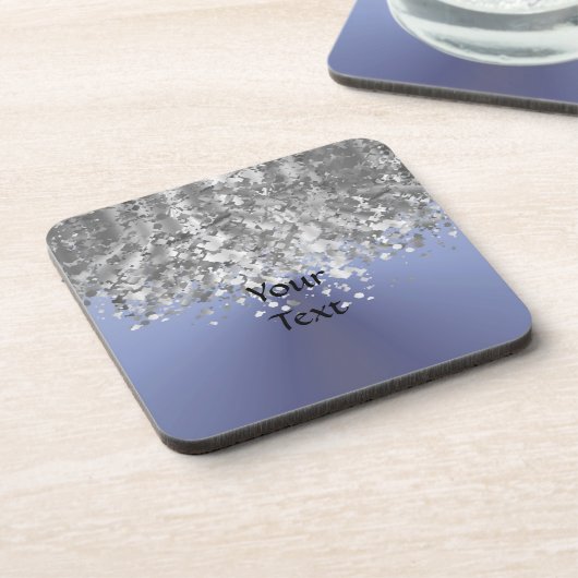 Graublau und Imitat Glitzer Untersetzer (Linke Seite)