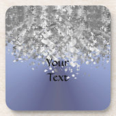 Graublau und Imitat Glitzer Untersetzer (Vorderseite)