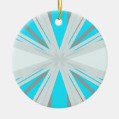 Graublau Weißer Winter Weihnachtsfest Snowflake St Keramik Ornament (Vorne)