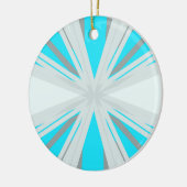Graublau Weißer Winter Weihnachtsfest Snowflake St Keramik Ornament (Links)