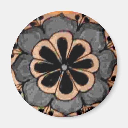 Graublaue Blume Magnet (Vorne)