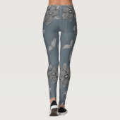 Graublaue Flower-Leggings Leggings (Rückseite)