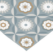 Graublaue Retro-Blume Großer Tischläufer (Ecke)