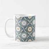 Graublaue Retro-Blume Kaffeetasse (Links)