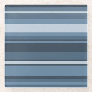 Graublaue Streifen Glasuntersetzer