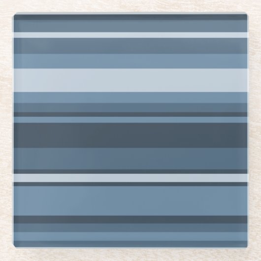 Graublaue Streifen Glasuntersetzer (Vorderseite)