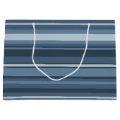 Graublaue Streifen Große Geschenktüte (Vorderseite)