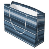 Graublaue Streifen Große Geschenktüte (Rückseite Schrägansicht)