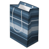 Graublaue Streifen Mittlere Geschenktüte (Rückseite Schrägansicht)