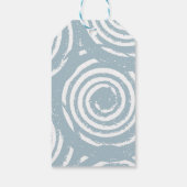 Graublaue weiße Kreise Geschenkanhänger (Rückseite)