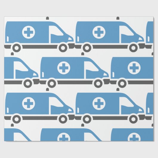 Graublauer Ambulanz Geschenkpapier (Flach)