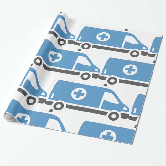 Graublauer Ambulanz Geschenkpapier (Ungerollt)