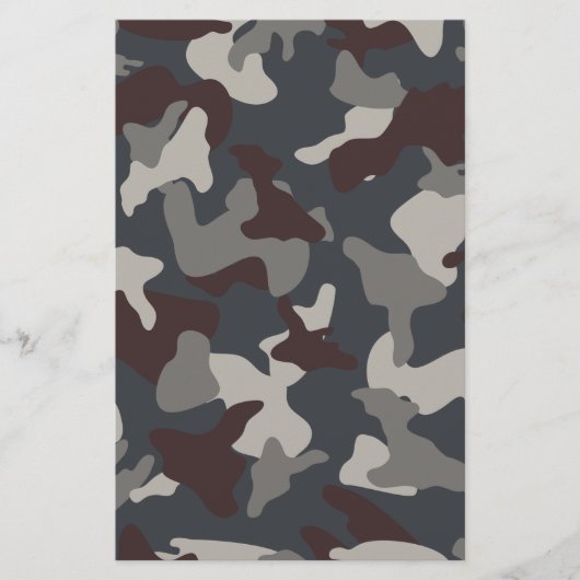 Graublauer Camouflage Tarnmuster Briefpapier (Vorderseite)