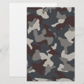 Graublauer Camouflage Tarnmuster Briefpapier (Vorne/Hinten)