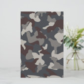 Graublauer Camouflage Tarnmuster Briefpapier (Stehend Vorderseite)